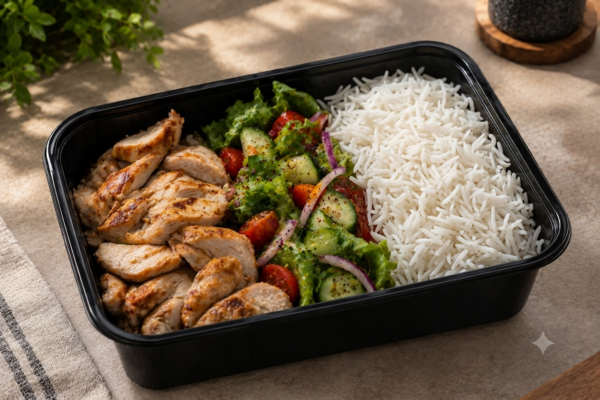 Grilled (150 Grm) Chicken With Veggies and Rice